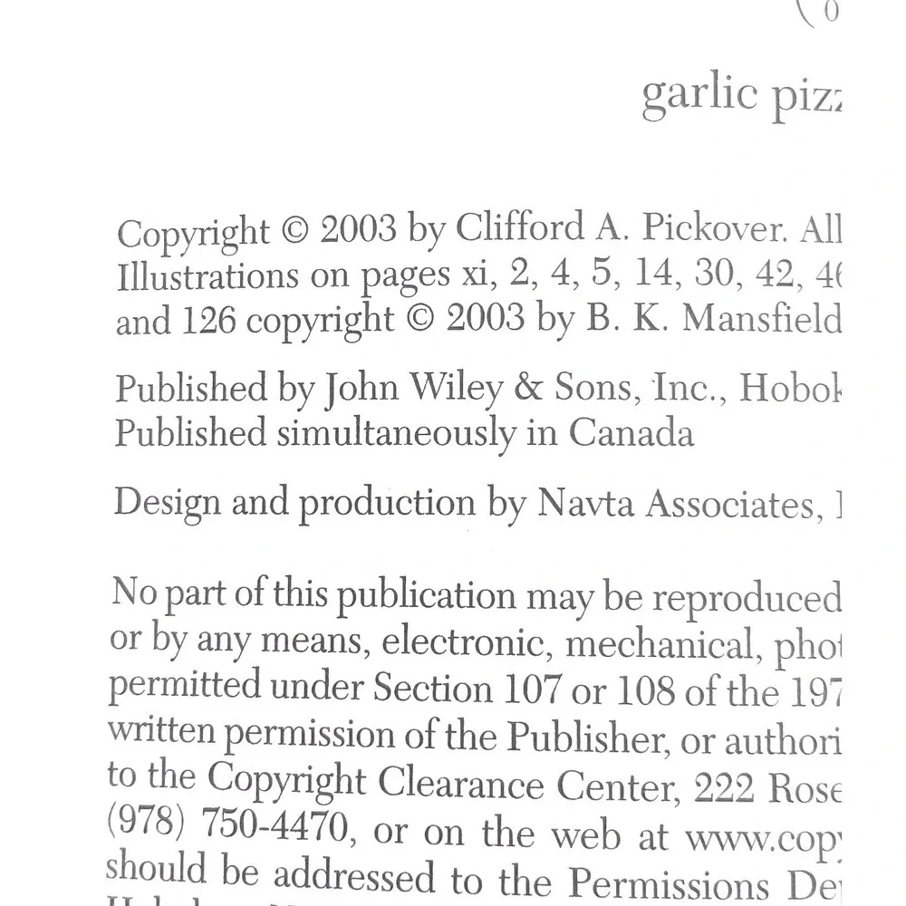 Calculus‎ and Pizza A Cookbook for the Hungry Mind Clifford Pickover Math Book